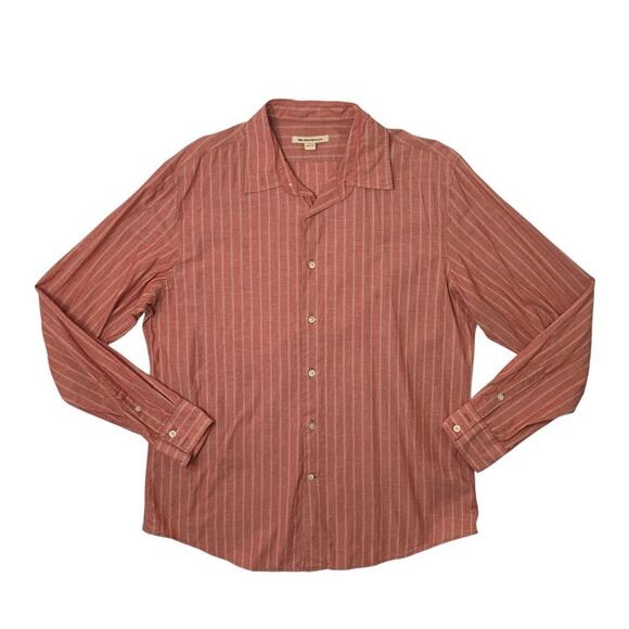 John Varvatos Other - John Varvatos Shirt Mens XL Salmon Cream Cotton Striped Button Up Long Sleeve